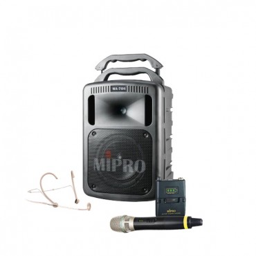 Mipro MA-708PA + Mipro MRM-58 + Mipro ACT-58T Lommesender (Digital)+ Mipro ACT-58H Håndmikrofon/Sender Digital + Mipro MU-53HNS