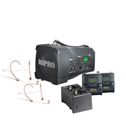 Mipro MA-100DG + Mipro MU-53HNS x 2 + Mipro ACT-58TC x 2 + Mipro MP-80 lader